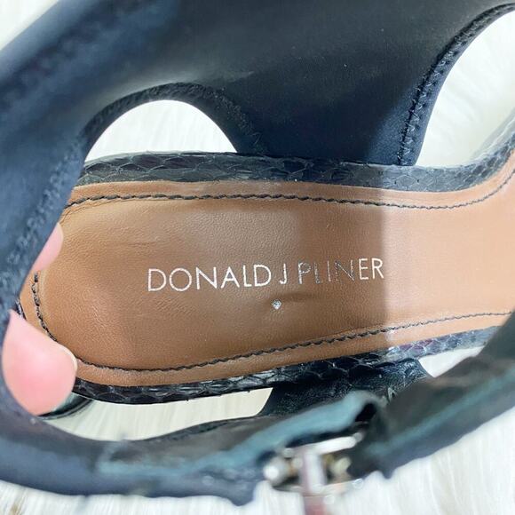 Donald Pliner Black Stiletto Open Toe Sandals Side Zip Women's US Size 8.5 EUC - Picture 7 of 9
